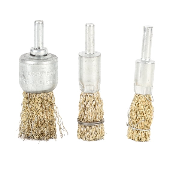 3PCS Wire Brush Wheel Set, Coarse Crimped Steel Wire Brush for Drill Attachment, for Metal Polishing, Rust Removal