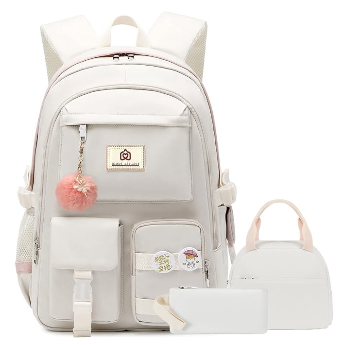 backpack 15 in women white laptop Uselike Travel for Women, 15.6 Inch Backpack, Quilted College Bookbag, Cute Work Backpacks, Water Resistant (Beige) : Electronics featuring plenty of organizational pockets and compartments Women's Kipling Laptop Backpacks -