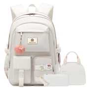 AO ALI VICTORY  3PCS-With lunch bag, pencil box Laptop Backpack 15.6 Inch Bag College Backpacks Backpack Set Anti Travel Back Pack Large Bookbags forTeens Women