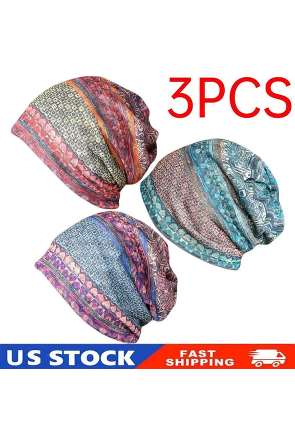 3PCS Women Baggy Slouchy Beanie Chemo Hat Cap Hat Headwear, Outdoor Stacking Cap