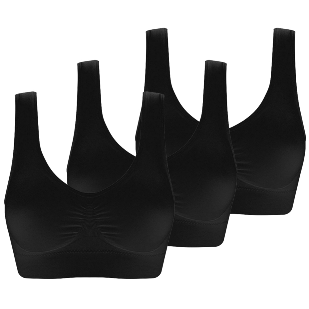 3PCS Women Bra Vest Padded Crop Tops Wirefree Thin Soft Comfy Daily