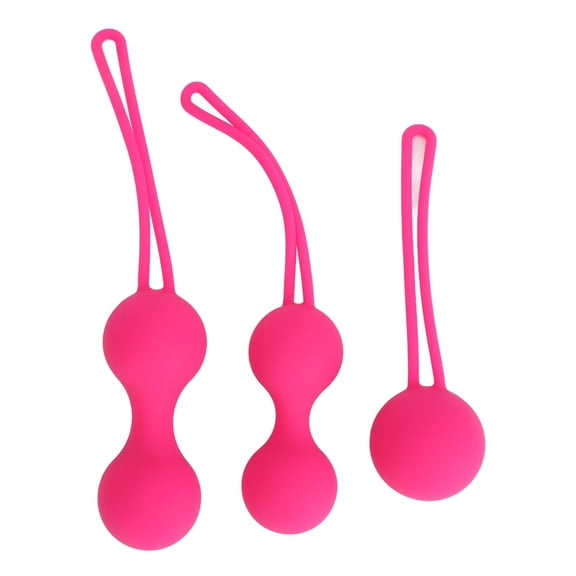 3PCS Women Pelvic Floor Muscles Trainer Ball Massaging Strengthening Pelvic Trainer Exercise Ball Pink
