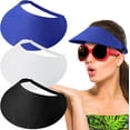 thumbnail image 1 of 3PCS Women Sun Visors Solid String Sun Visor Hat Foam Adjustable Soft Visors Womens Golf Tennis Visor Outdoors, 1 of 7