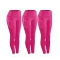 thumbnail image 1 of 3PCS Women Yoga Pants Pockets Athletic Workout Out Leggings Trousers With Pockets Fitness Sports Running Pants, 1 of 7