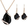 thumbnail image 1 of 3PCS Women's Fashion Rhinestone Choker Chain Necklace Drop Earrings Jewelry Set, 1 of 8