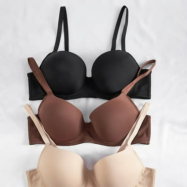 3PCS Women's Push Up Bra,Half Cup Adjustable Removable Shoulder Strap Double Row Buckle Push Up Women Bra Inside Clothing
