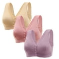 3PCS Womens Bralette Bras Without Underwire Cotton Bras for Older Women