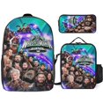 thumbnail image 1 of 3PCS Wres-Tler W-W,E Backpack Set Large Capacity Bookpacks With Lunch Box Pencil Case 17In Backpack Set, 1 of 8