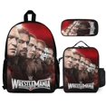 thumbnail image 1 of 3PCS Wres-Tler W-W,E Backpack Set With Front Pocket Large Capacity Bookpacks With Lunch Box Pencil Case Backpack Set, 1 of 6