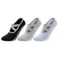 thumbnail image 1 of Fjofpr 3PCS Yoga Socks for Women Pilates Socks for Women Non Slip Grip, Yoga Socks with Grippers for Yoga, Hospital, Ballet, Dance, Barefoot Workout Suitable for Plasticity Dance Home Training, 1 of 7