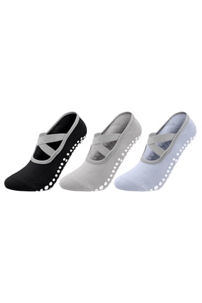 3PCS Yoga Socks for Women Pilates Socks for Women Non Slip Grip, Yoga Socks with Grippers for Yoga, Hospital, Ballet, Dance, Barefoot Workout Suitable for Plasticity Dance Home Training
