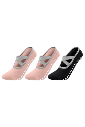 3PCS Yoga Socks for Women Pilates Socks for Women Non Slip Grip, Yoga Socks with Grippers for Yoga, Hospital, Ballet, Dance, Barefoot Workout Suitable for Plasticity Dance Home Training
