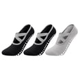 thumbnail image 1 of Fjofpr 3PCS Yoga Socks Pilates Socks Grip Socks Pilates Grip Socks for Women Non Slip Skid Yoga Socks with Grips Straps for Ballet Dance Gripper Sock Suitable for Plasticity Dance Home Training, 1 of 7