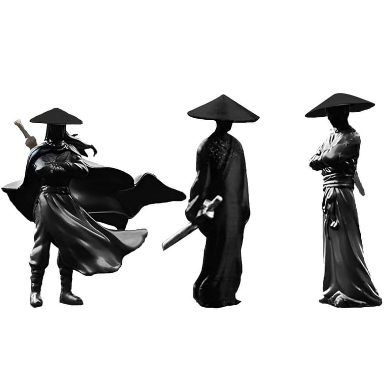 3PCS Youxia, 1.2 Inches Mini Samurai Action Figure, Chinese