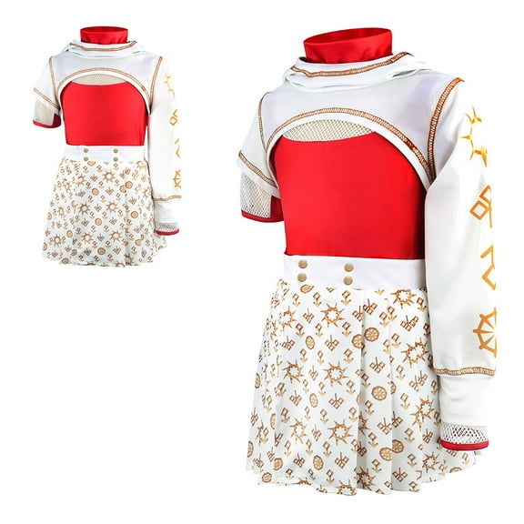 3PCS Zombies Girls Costume Halloween Cosplay Cheerleader Outfits for 9-10 Year