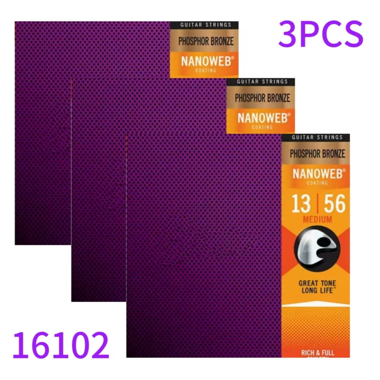 3PCS acoustic guitar strings, 13-56 acoustic phosphor bronze 16102 TR