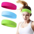 thumbnail image 1 of 3PCS sweat-wicking sports headband for men and women, suitable for exercise, basketball, running, tennis, gym, 1 of 5