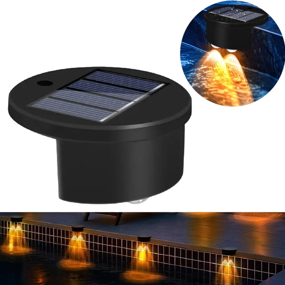 3PCSWarm white colored LED Pool Lights Solar Powered Swimming Pool Lights Waterproof Above Ground Pool Lights Durable Inground Pool Lights Outdoor Fence Deck Home Garden