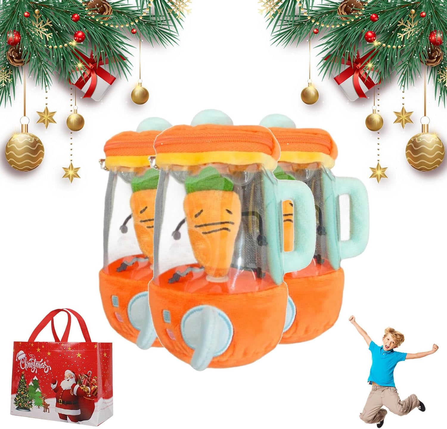 3PCs Carrot Blender Plush, Fun Drawstring Rotating Plush Toy, Pull ...