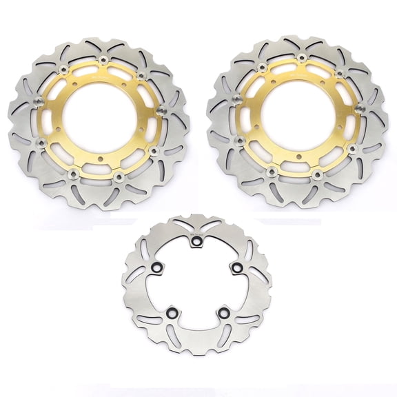 3PCs Front Rear Brake Discs Rotors For YAMAHA YZF-R1 04 05 06 YZF-R1M 2015-2021 YZF-R6 2017-2012 18 19 20