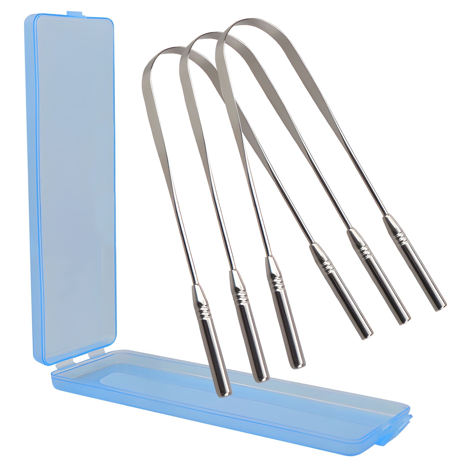 3PCs Medical Grade Tongue Scraper by Vastmed | Stainless Steel Tongue Cleaner, Metal Tongue Scraper with Travel Bag | Tongue Scrubber for Bad Breath, Boost Oral Hygiene