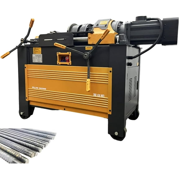 3PH 0.6"-1.6" Fully Automatic Rolling Machine Steel Bar Straight Thread Round Steel Bar Rolling Machine 220V