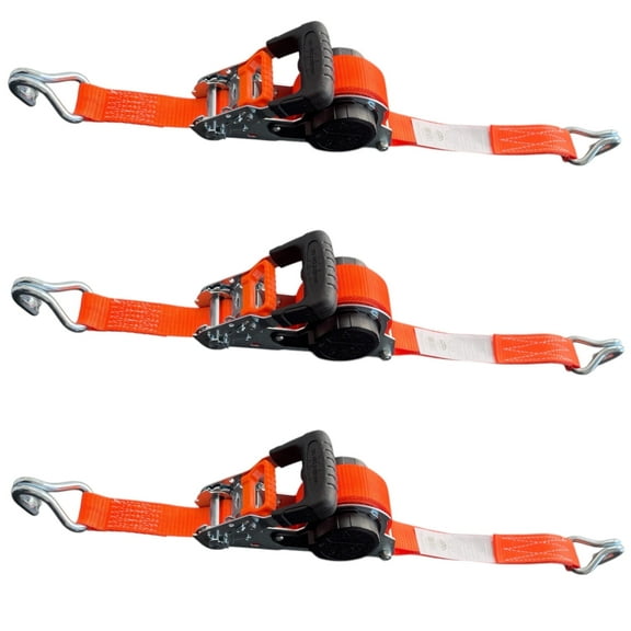 Everest 3PK 1.5in x 16ft Retractable Ratchet Tie-down Straps 1,333Lb Break Strength 4,000Lb Working Load Limit