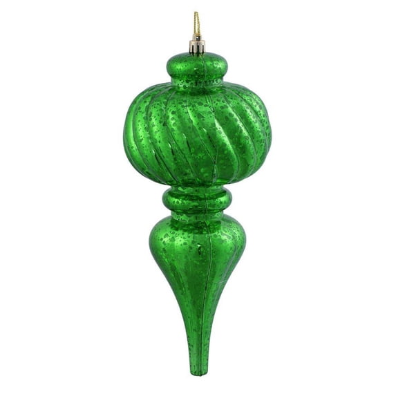 Vickerman 10" Green Shiny Mercury Finial Christmas Ornament 3 per Bag
