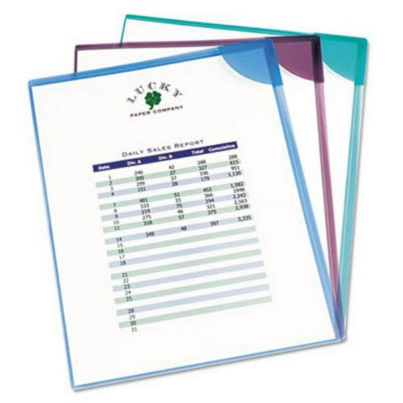 3PK Avery Corner Lock Document Sleeves, Letter, Assorted, 6 Sleeves