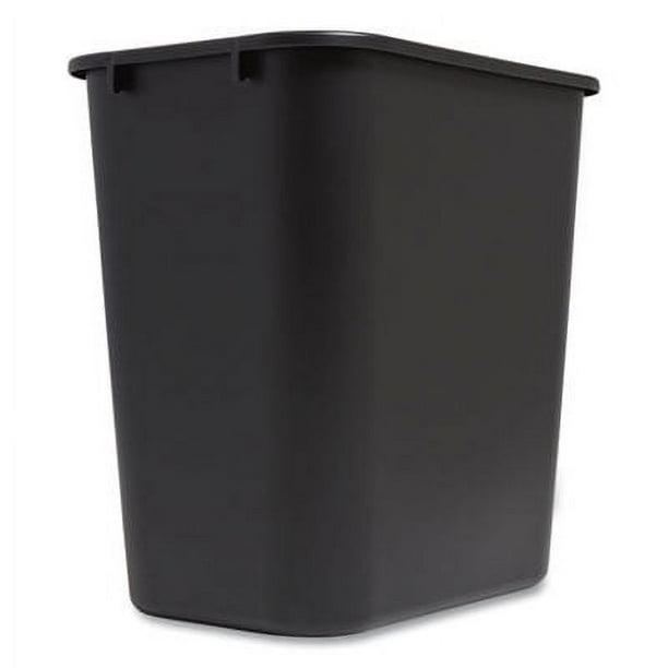 Open Top Indoor Trash Can, 3.5 gal, Plastic, Black Open Top Indoor Trash Can, 3.5 gal, Plastic, Black
