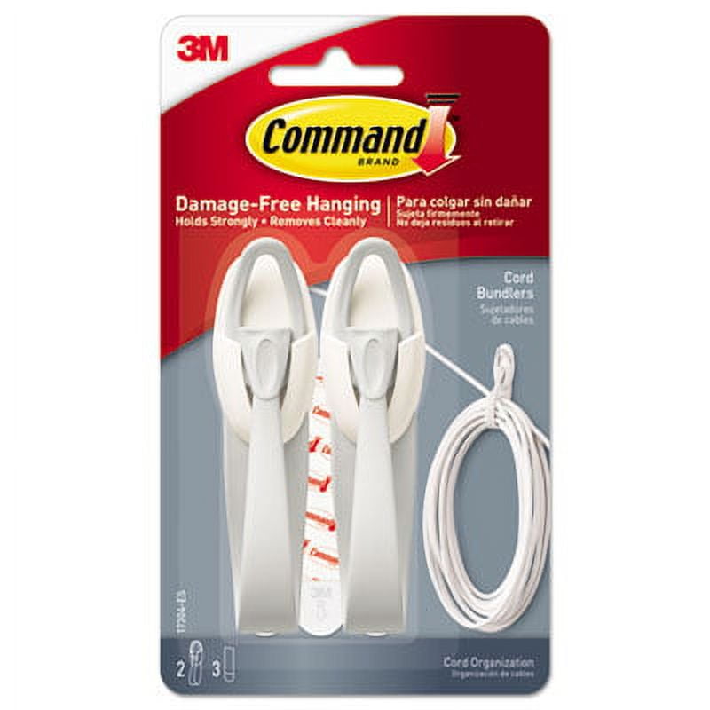 Command Cable Bundlers 2-Pack - White Cable Management Straps