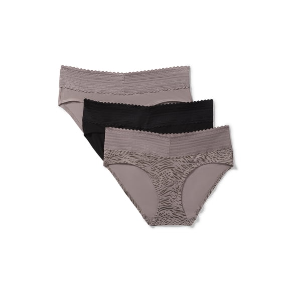 Warners® Blissful Benefits Women's Dig-Free Comfort Mid Waist Cotton Hipster with Lace 3-Pack S-3XL