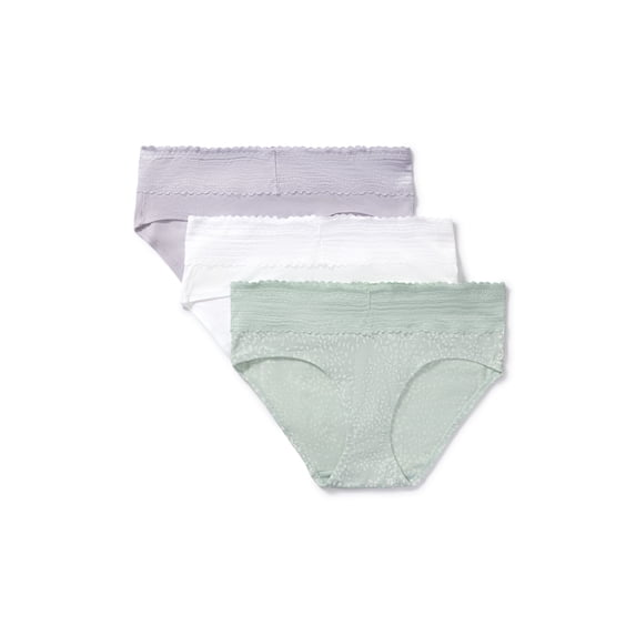 Warners® Blissful Benefits Women's Dig-Free Comfort Mid Waist Cotton Hipster with Lace 3-Pack S-3XL