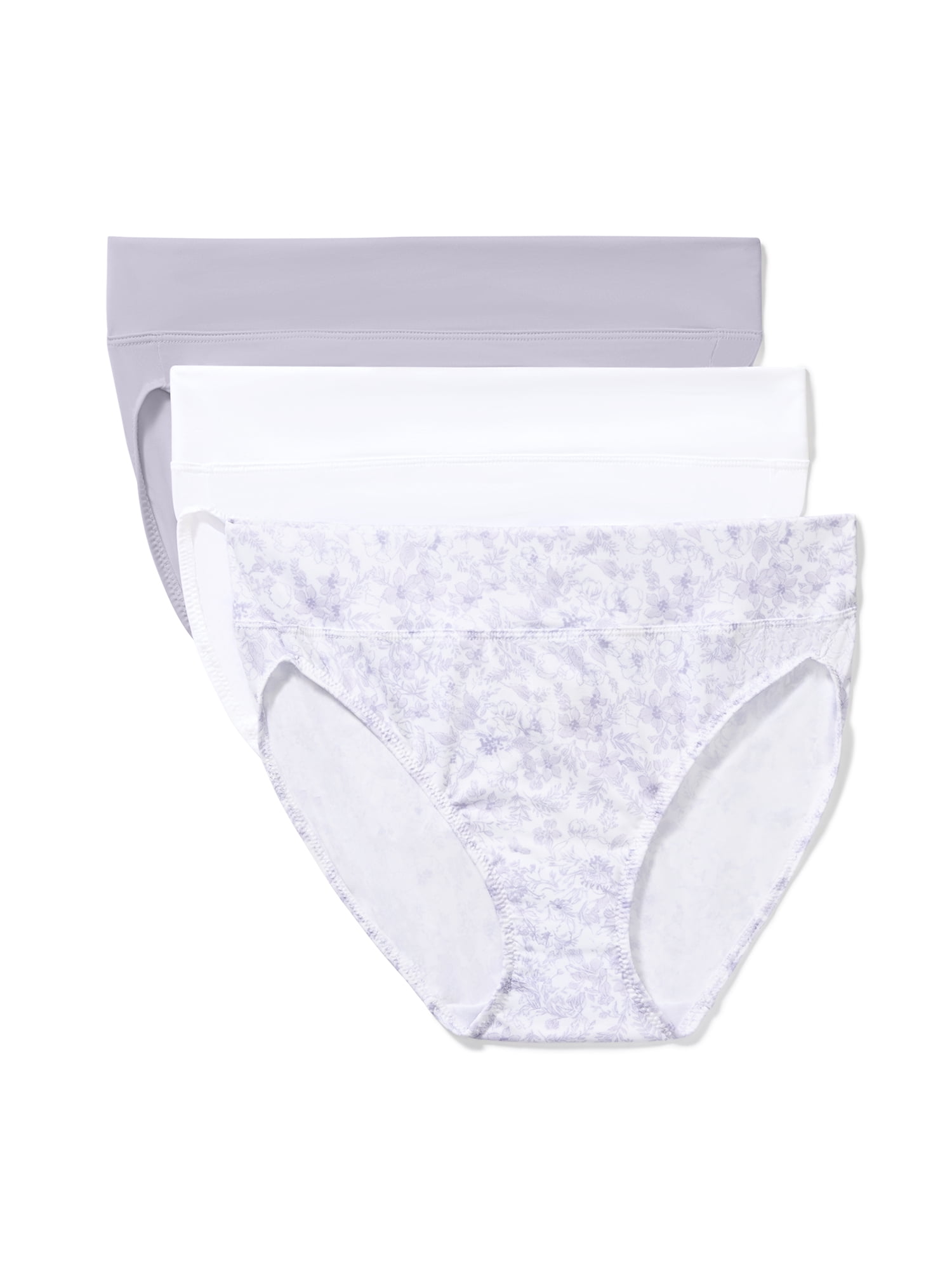Warners® Blissful Benefits Women's Dig-Free Comfort Mid Waist Microfiber 3-Pack Hi-Cut S-3XL