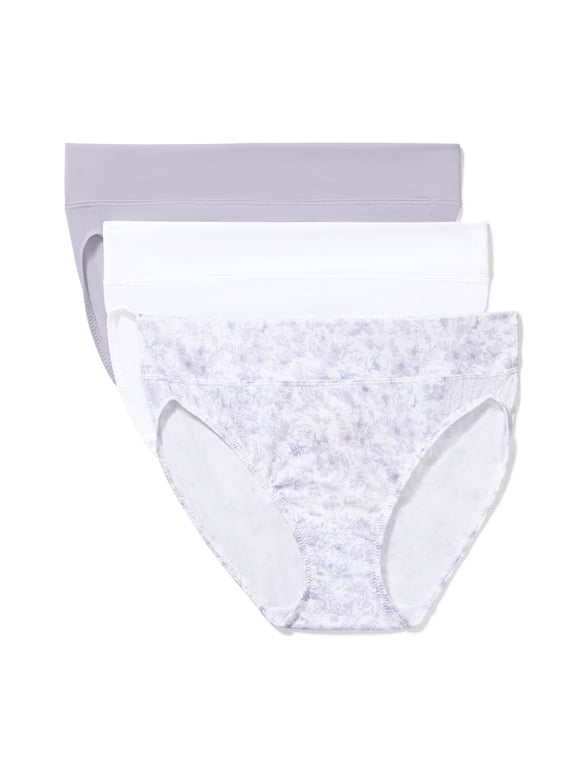 Warners® Blissful Benefits Women's Dig-Free Comfort Mid Waist Microfiber 3-Pack Hi-Cut S-3XL
