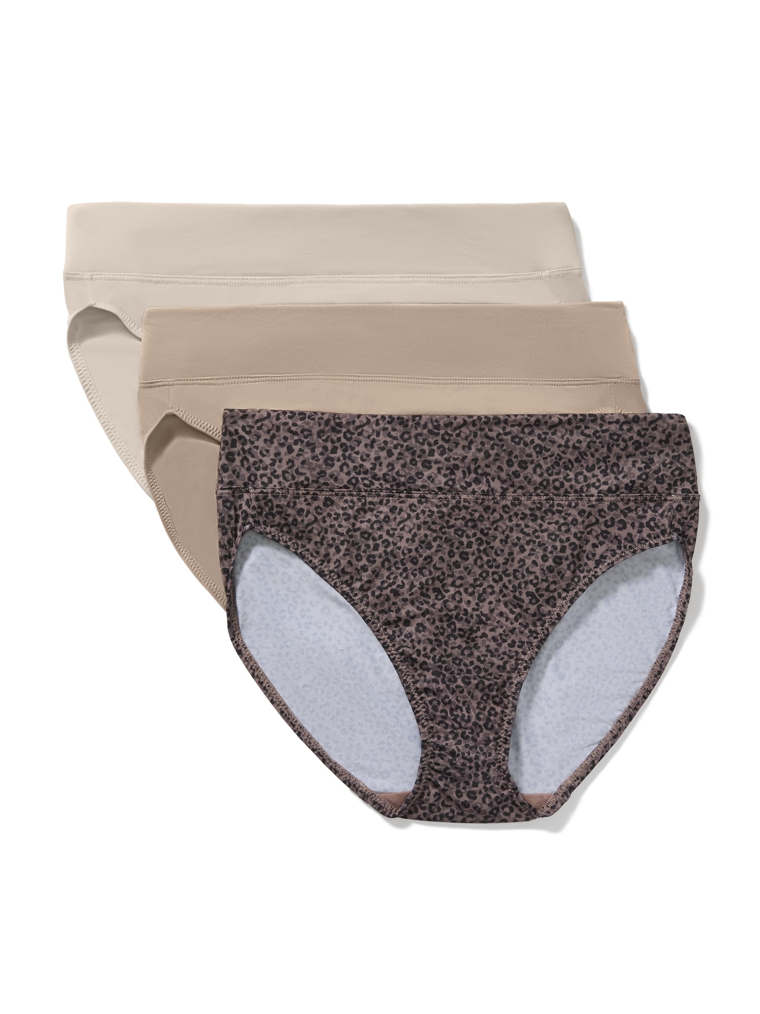 Warners® Blissful Benefits Women's Dig-Free Comfort Mid Waist Microfiber 3-Pack Hi-Cut S-3XL