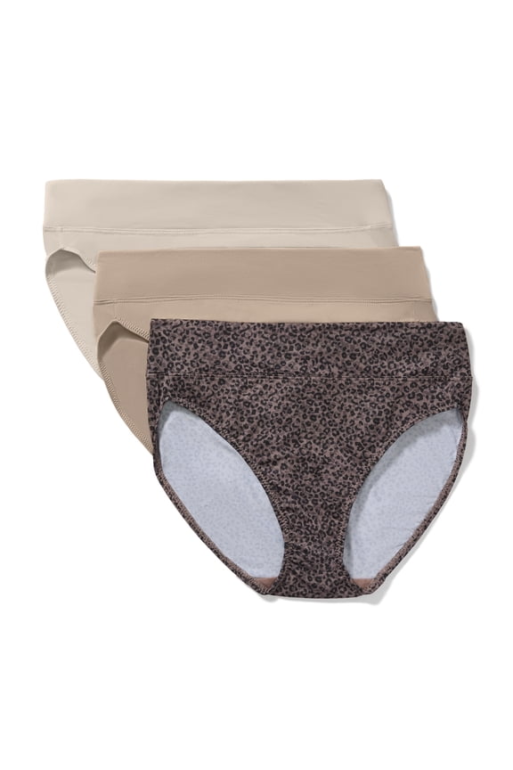 Warners® Blissful Benefits Women's Dig-Free Comfort Mid Waist Microfiber 3-Pack Hi-Cut S-3XL