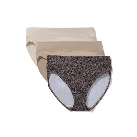 Warners® Blissful Benefits Women's Dig-Free Comfort Mid Waist Microfiber 3-Pack Hi-Cut S-3XL