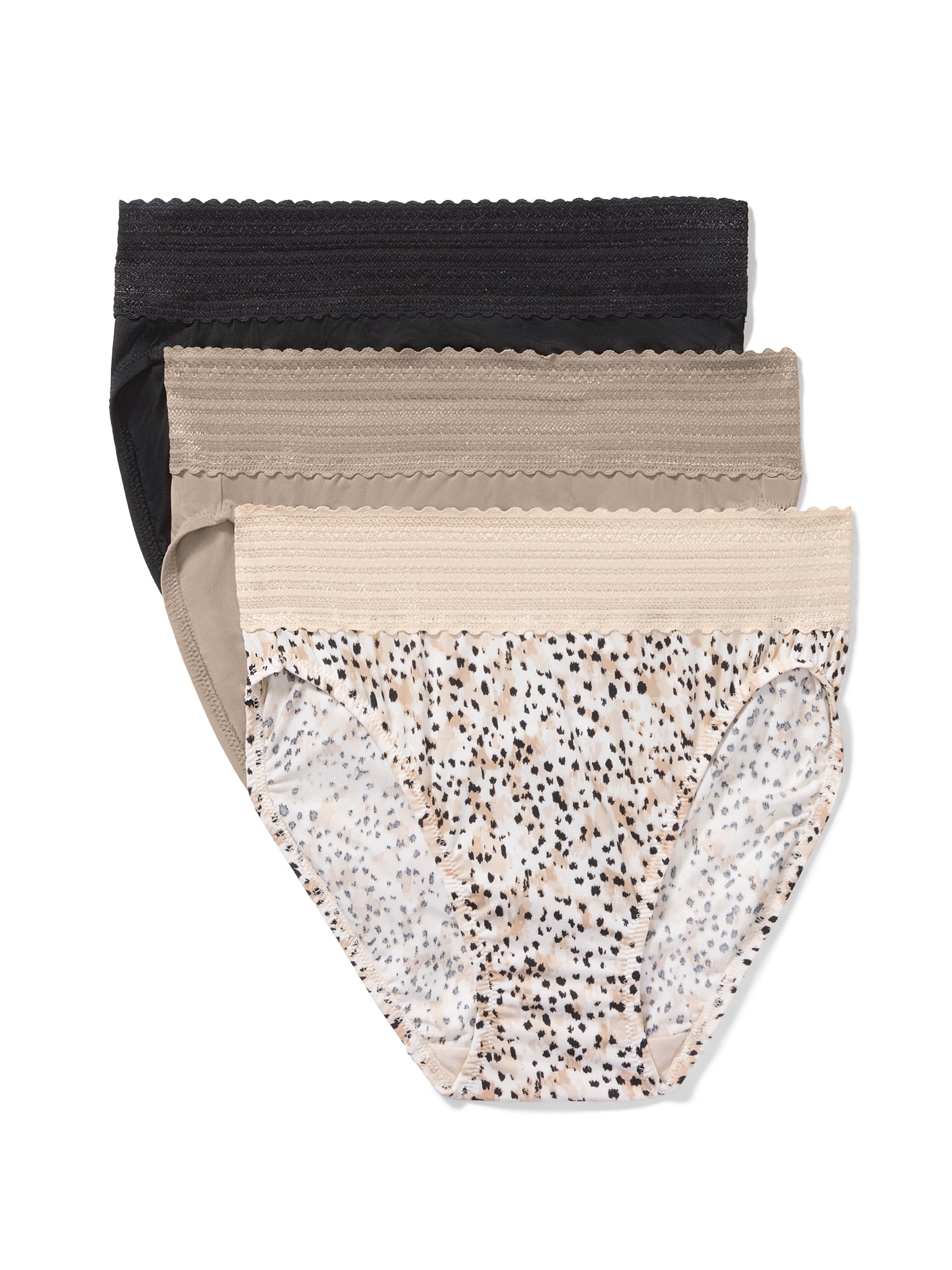 Warners® Blissful Benefits Women's Dig-Free Comfort Mid Waist Microfiber Hi-Cut with Lace 3-Pack S-3XL
