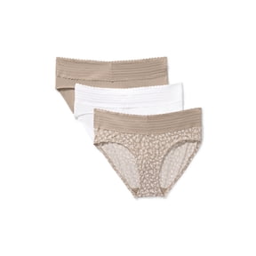 Warners® Blissful Benefits Women's Dig-Free Comfort Mid Waist Microfiber Hipster With Lace 3-Pack S-3XL