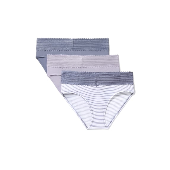 Warners® Blissful Benefits Women's Dig-Free Comfort Mid Waist Microfiber Hipster With Lace 3-Pack S-3XL