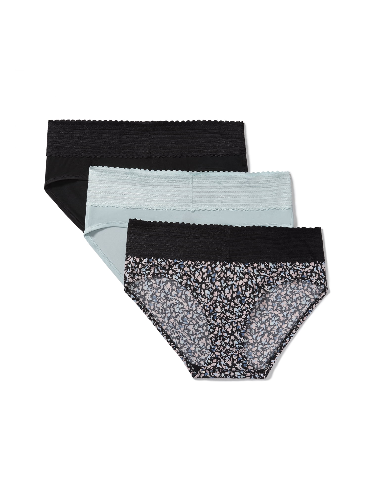Warners® Blissful Benefits Women's Dig-Free Comfort Mid Waist Microfiber Hipster With Lace 3-Pack S-3XL