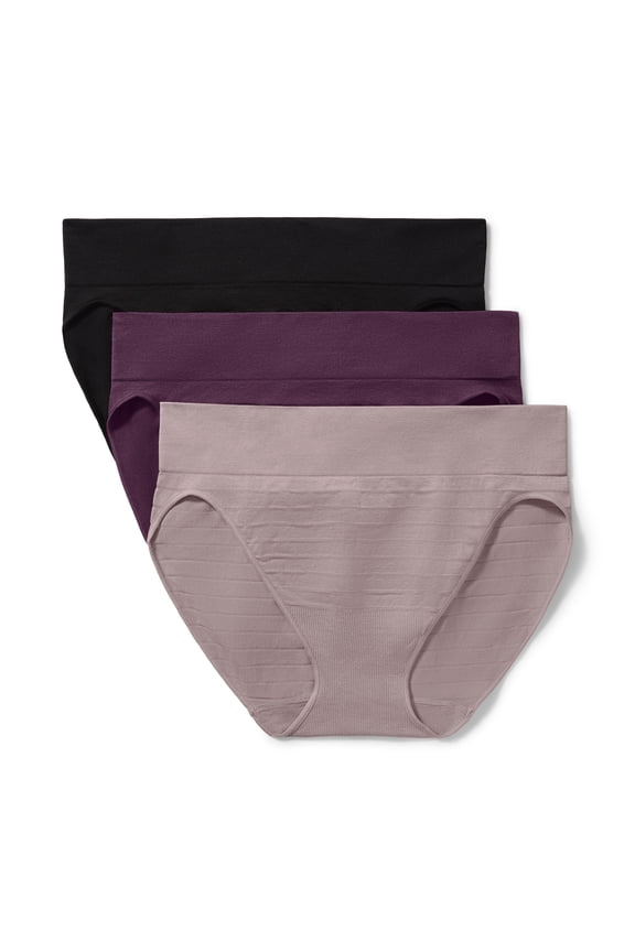 Warners® Blissful Benefits Women's Dig-Free Comfort Seamless Stretch Mid Waist 3-Pack Bikini S-3XL
