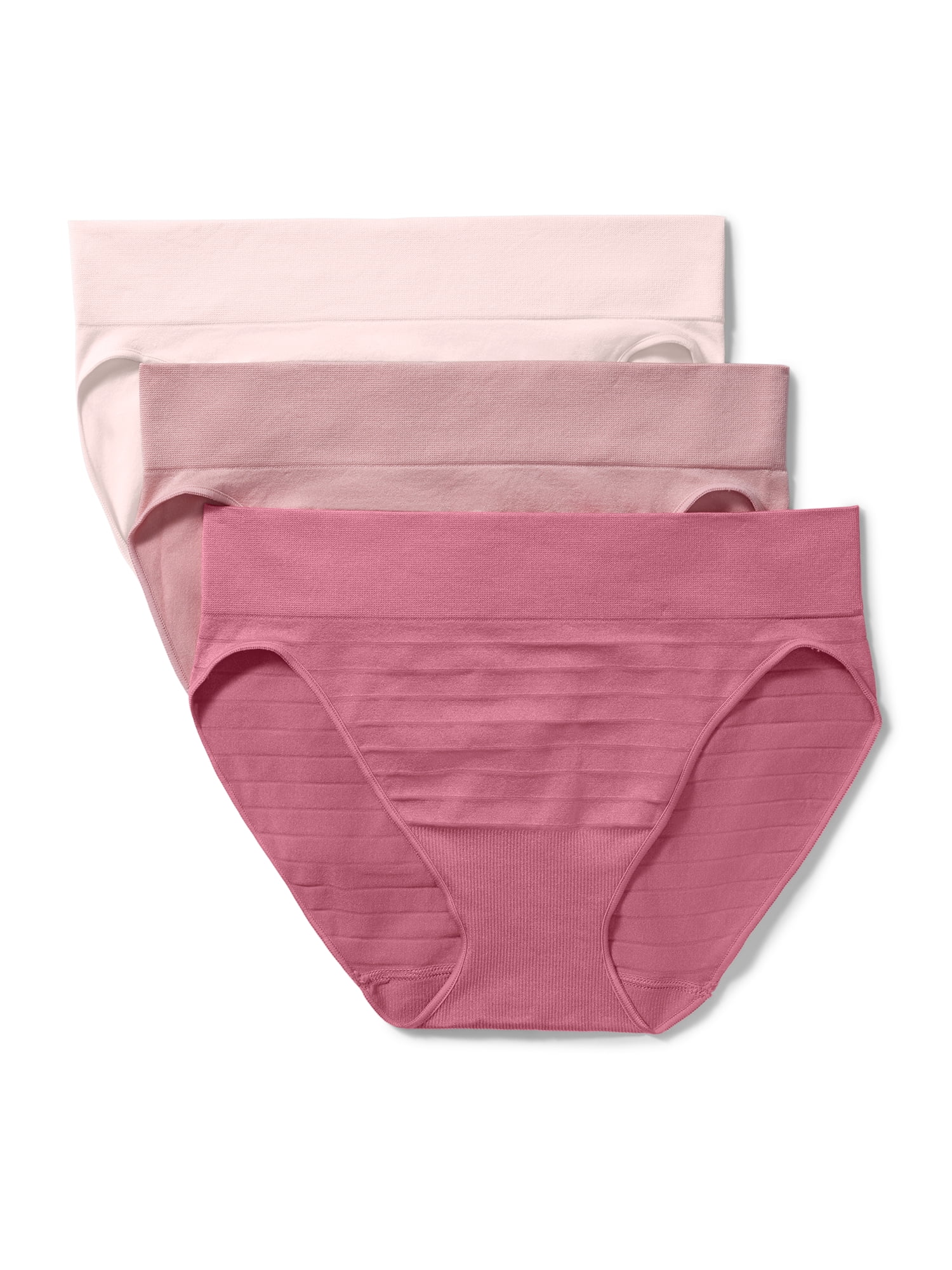 Warners® Blissful Benefits Women's Dig-Free Comfort Seamless Stretch Mid Waist 3-Pack Bikini S-3XL
