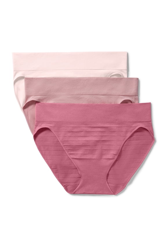 Warners® Blissful Benefits Women's Dig-Free Comfort Seamless Stretch Mid Waist 3-Pack Bikini S-3XL