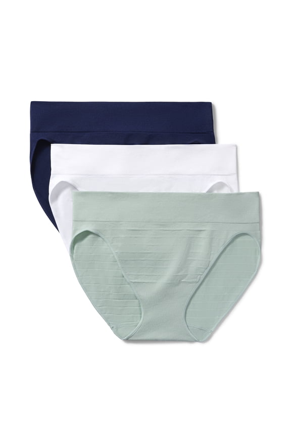 Warners® Blissful Benefits Women's Dig-Free Comfort Seamless Stretch Mid Waist 3-Pack Bikini S-3XL
