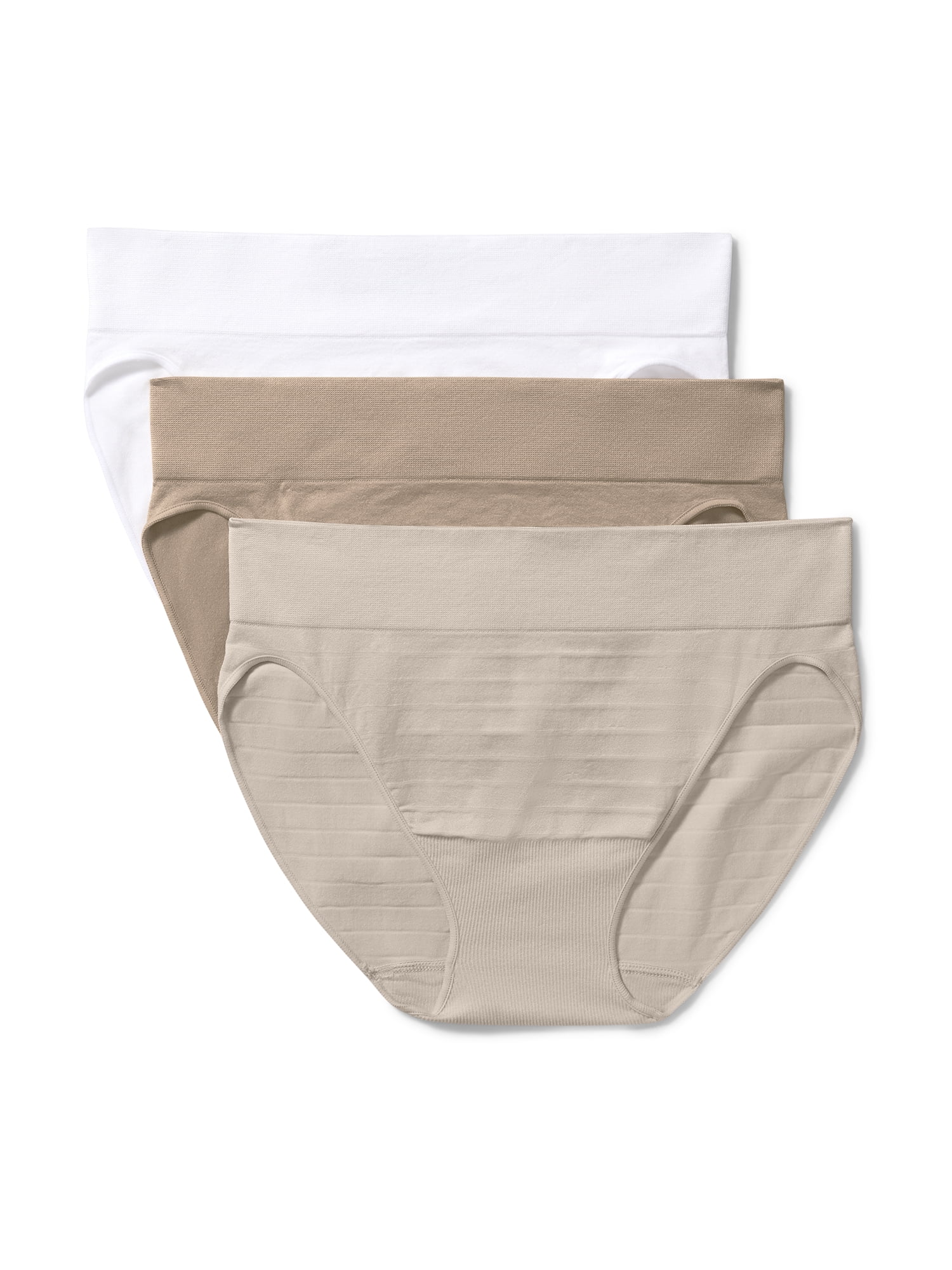 Warners® Blissful Benefits Women's Dig-Free Comfort Seamless Stretch Mid Waist 3-Pack Bikini S-3XL