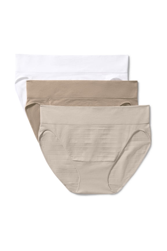 Warners® Blissful Benefits Women's Dig-Free Comfort Seamless Stretch Mid Waist 3-Pack Bikini S-3XL