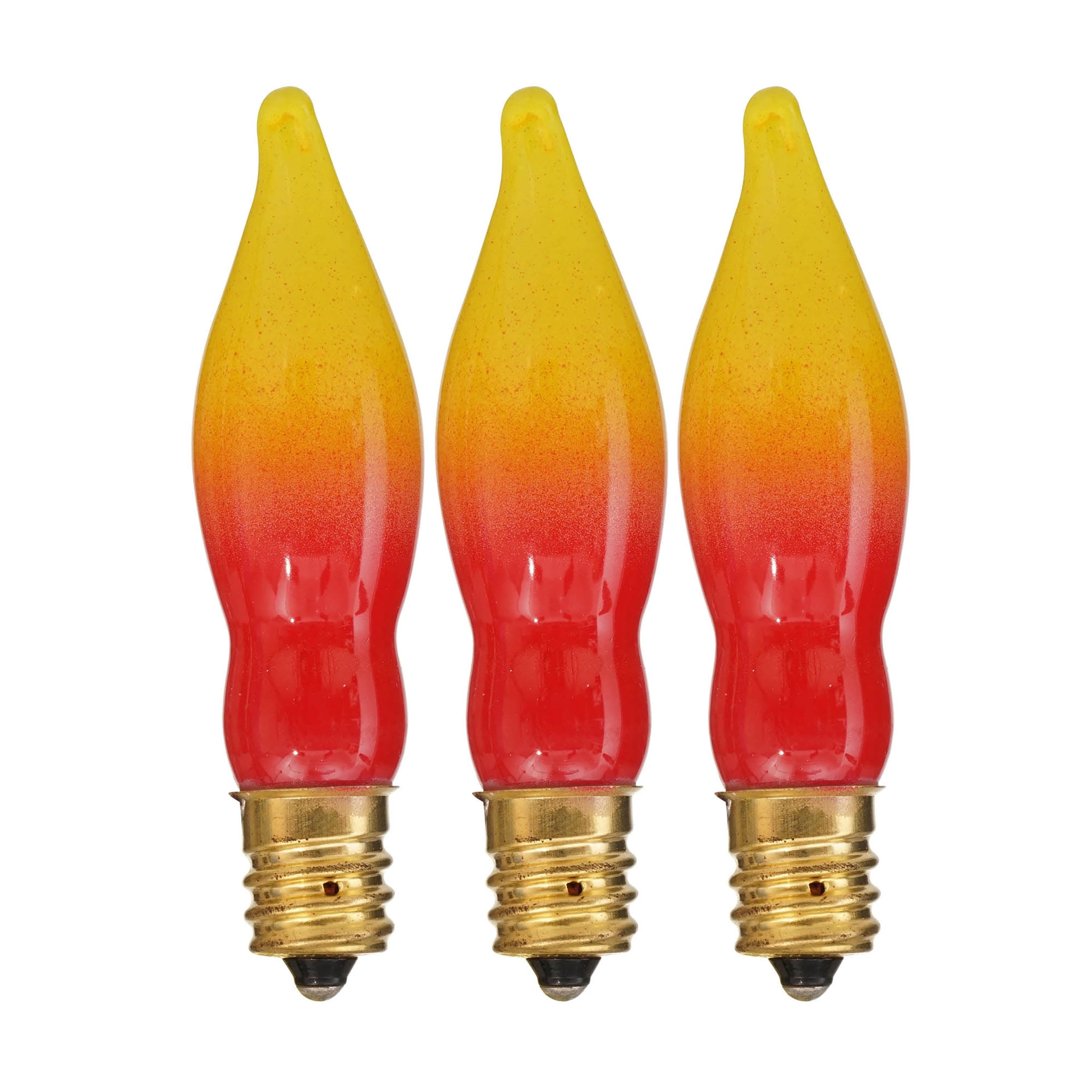 Indoor/Outdoor 3-Count Incandescent Flame Replacement Christmas Bulbs, Orange, by Holiday Time