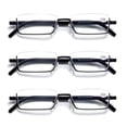 thumbnail image 1 of 3PK Half Rim Metal Frame Small Mens Reading Glasses Blue Light Blocking Readers, 1 of 10